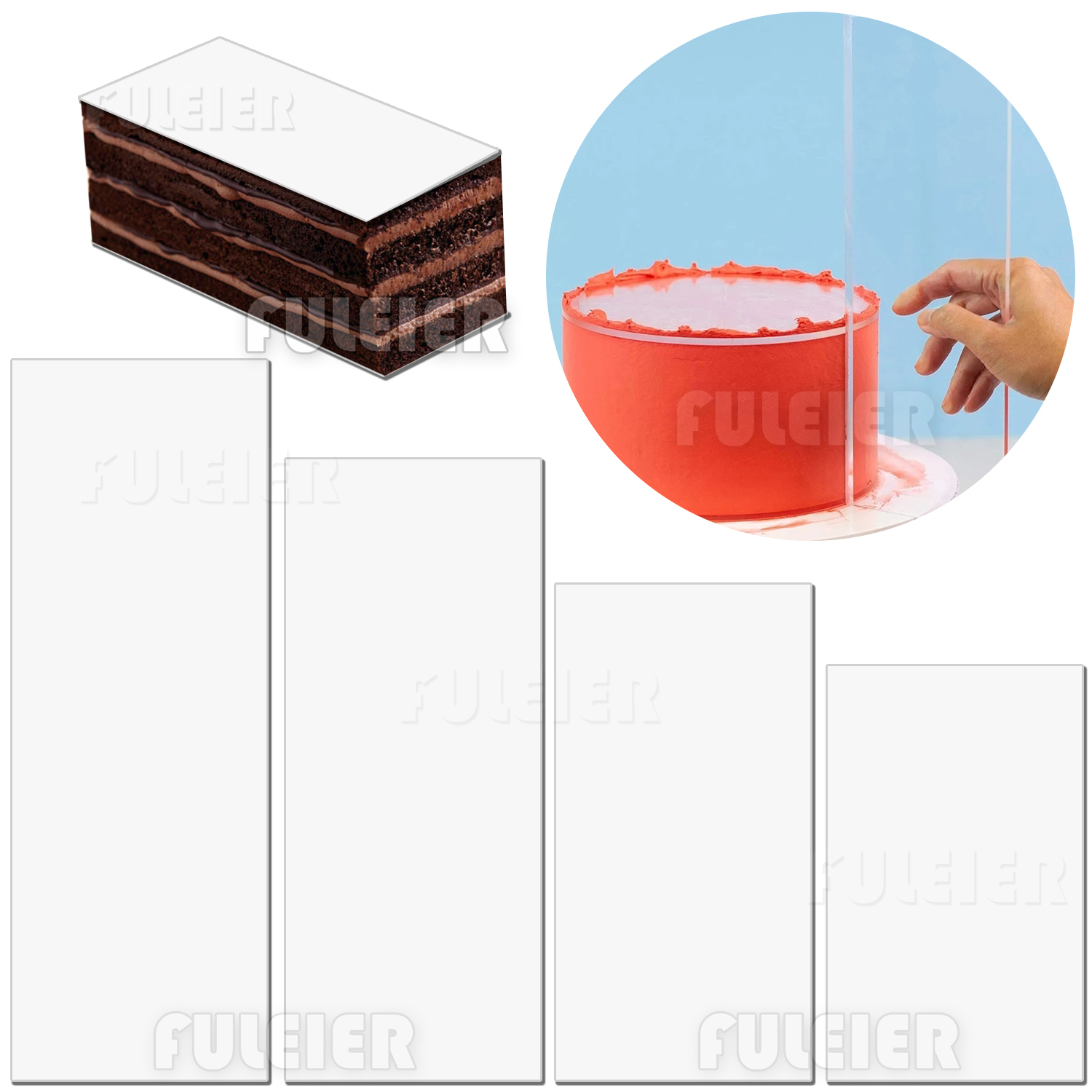Tray Mold Rectangle - Acryl Kuchen Creme Schaber, rechteck Acryl