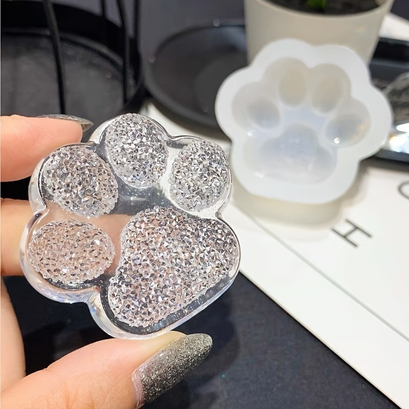 Resin Art Liquid - 1 Stück Pfotenabdruck-Gießform, transparente Epoxidharz-Gießform für