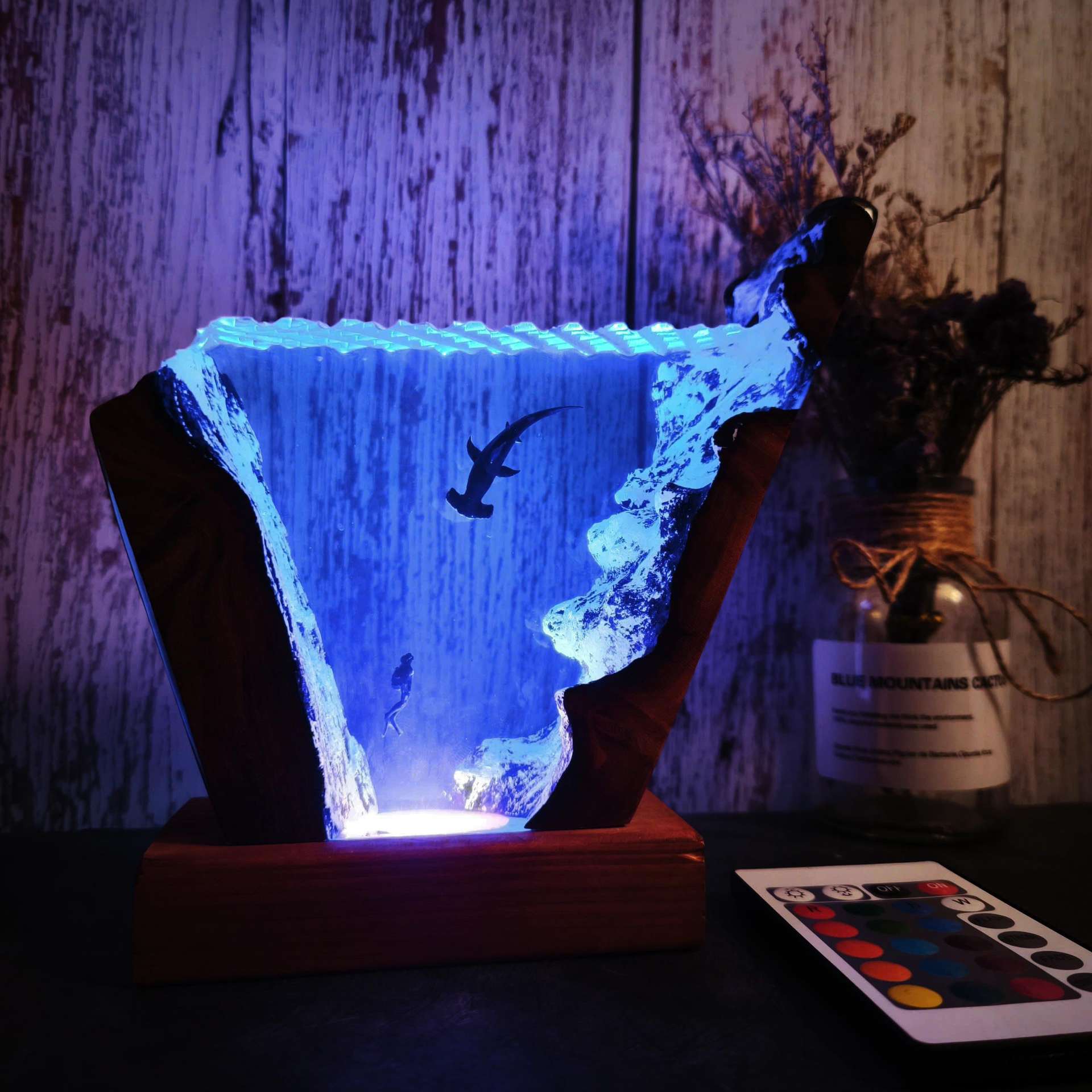 Resin Art For Wedding Gift - 6 * 4-Zoll Ozean-Serie Taucher Hammerhai
