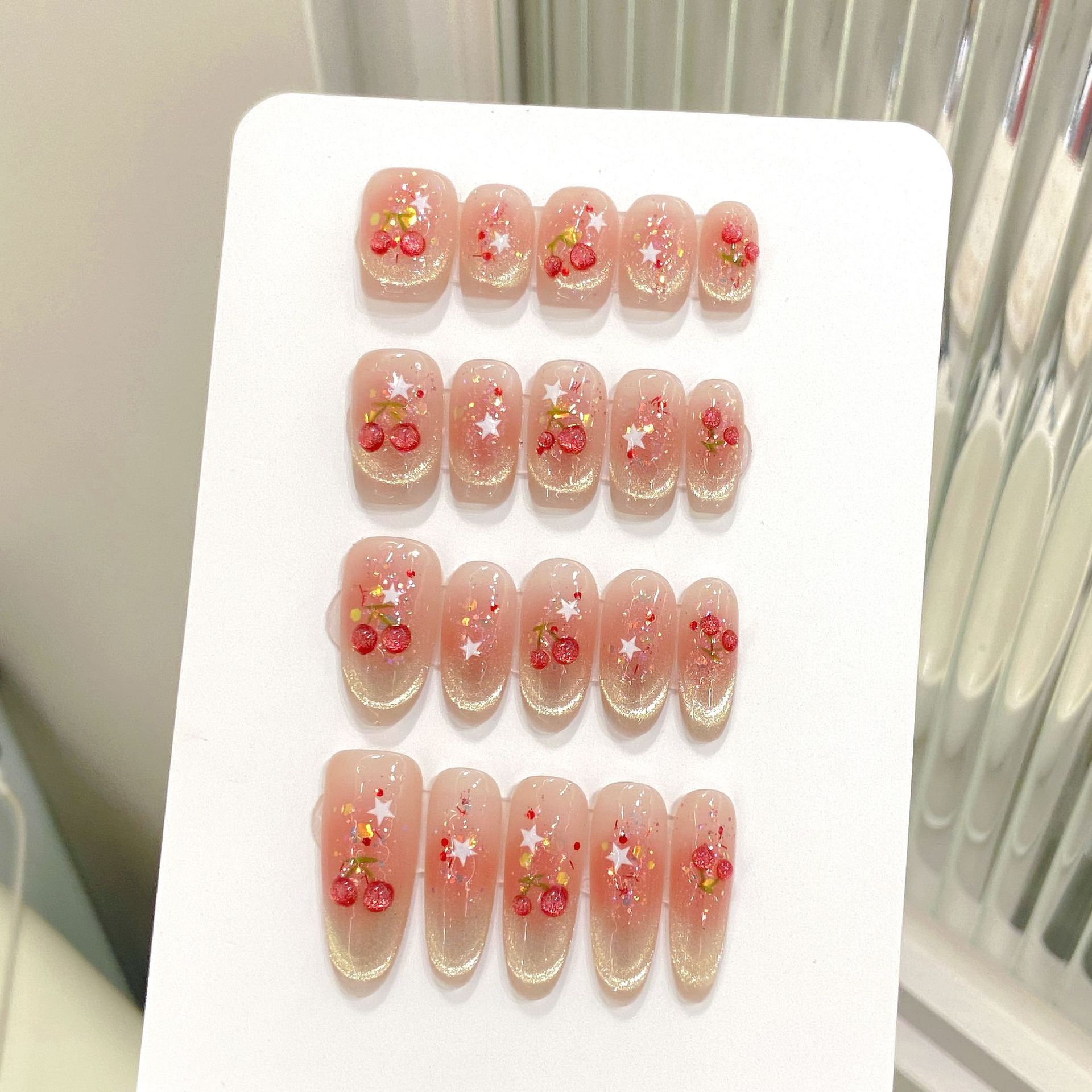 Resin Art Glitter - 10 Stück süße Kirsche zum Aufdrücken