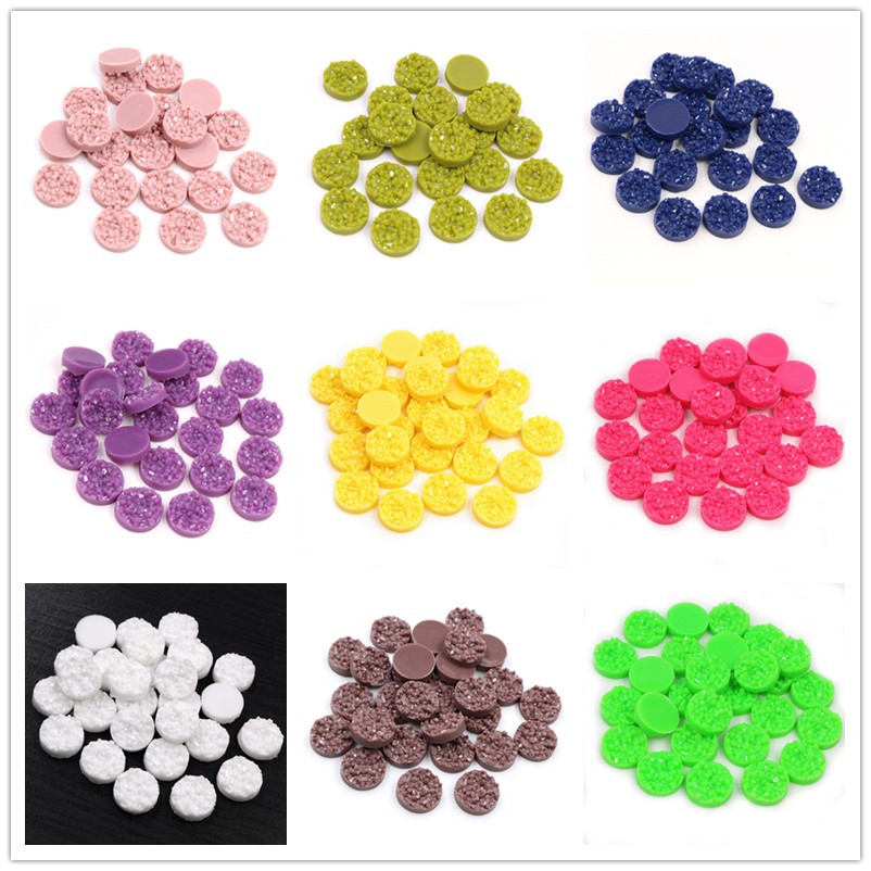 Resin Art Handmade - 40 Stück Harz Druzy Cabochons Kuppel