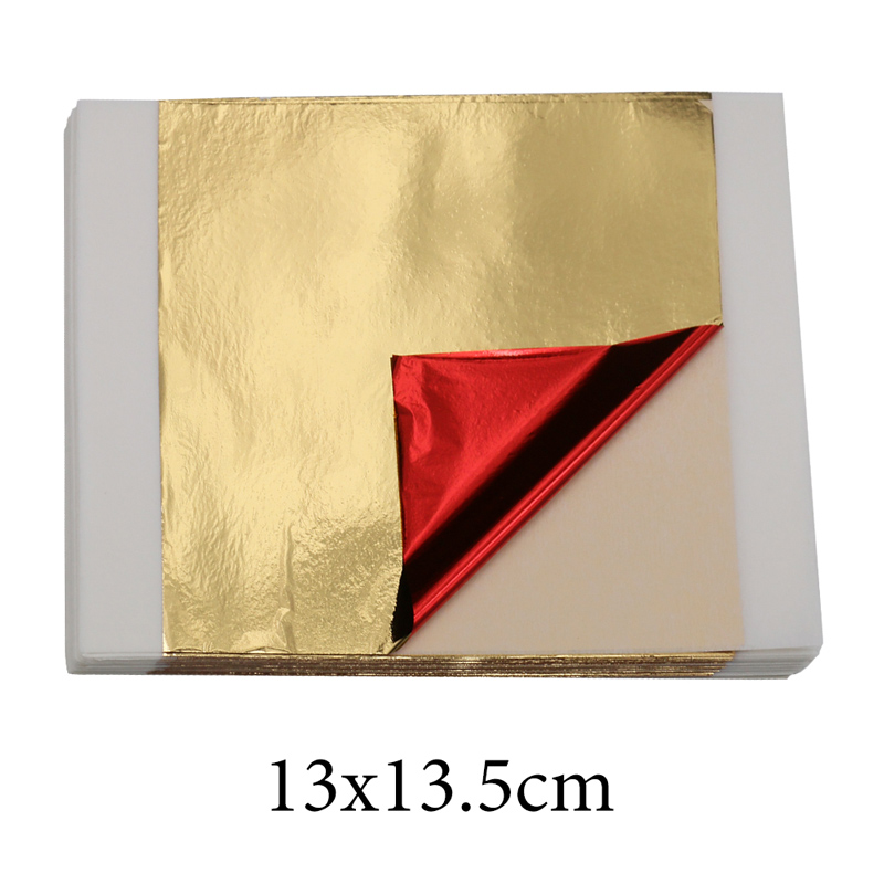 Resin Art For Wedding Gift - 100 Stück Imitationsgoldfolienblätter 14cm Rote Rückseite