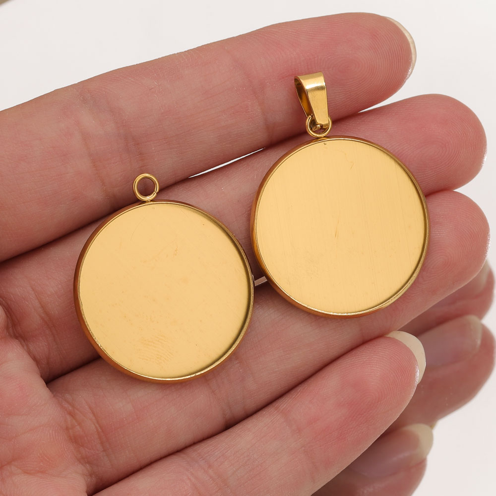 Resin Art Handmade - 10 Stück Edelstahl Gold Anhänger Harz
