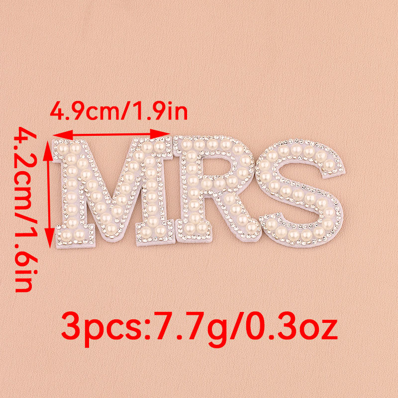 Resin Art Alphabet - 1 Set MRS Kunstperlen-Strass-Buchstaben-Aufnäher, Elegante DIY-Hochzeitsdekoration