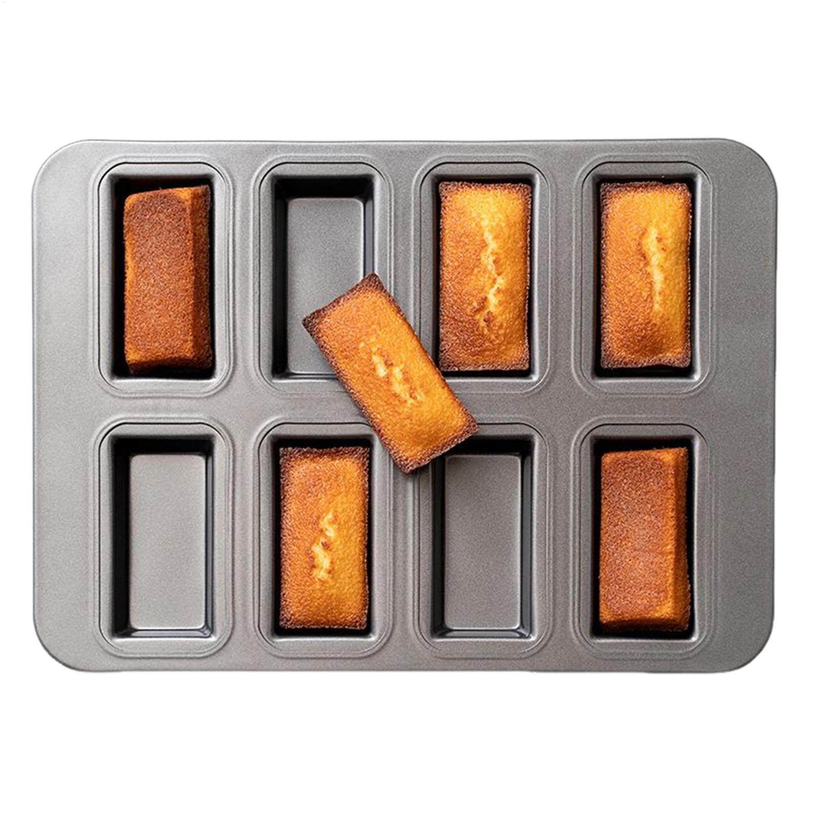 Tray Mold Rectangle - Kuchenform aus Kohlenstoffstahl, Antihaft-Backform, 8-Fach-Teilung, rechteckiges