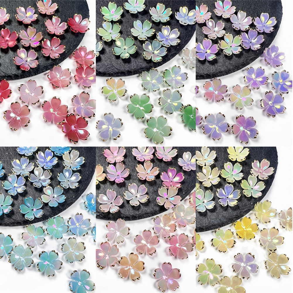 Resin Art Handmade - 50 Stück/Set 19mm Acryl-Kirschblüten-Perlen Blütenblätter Anhänger