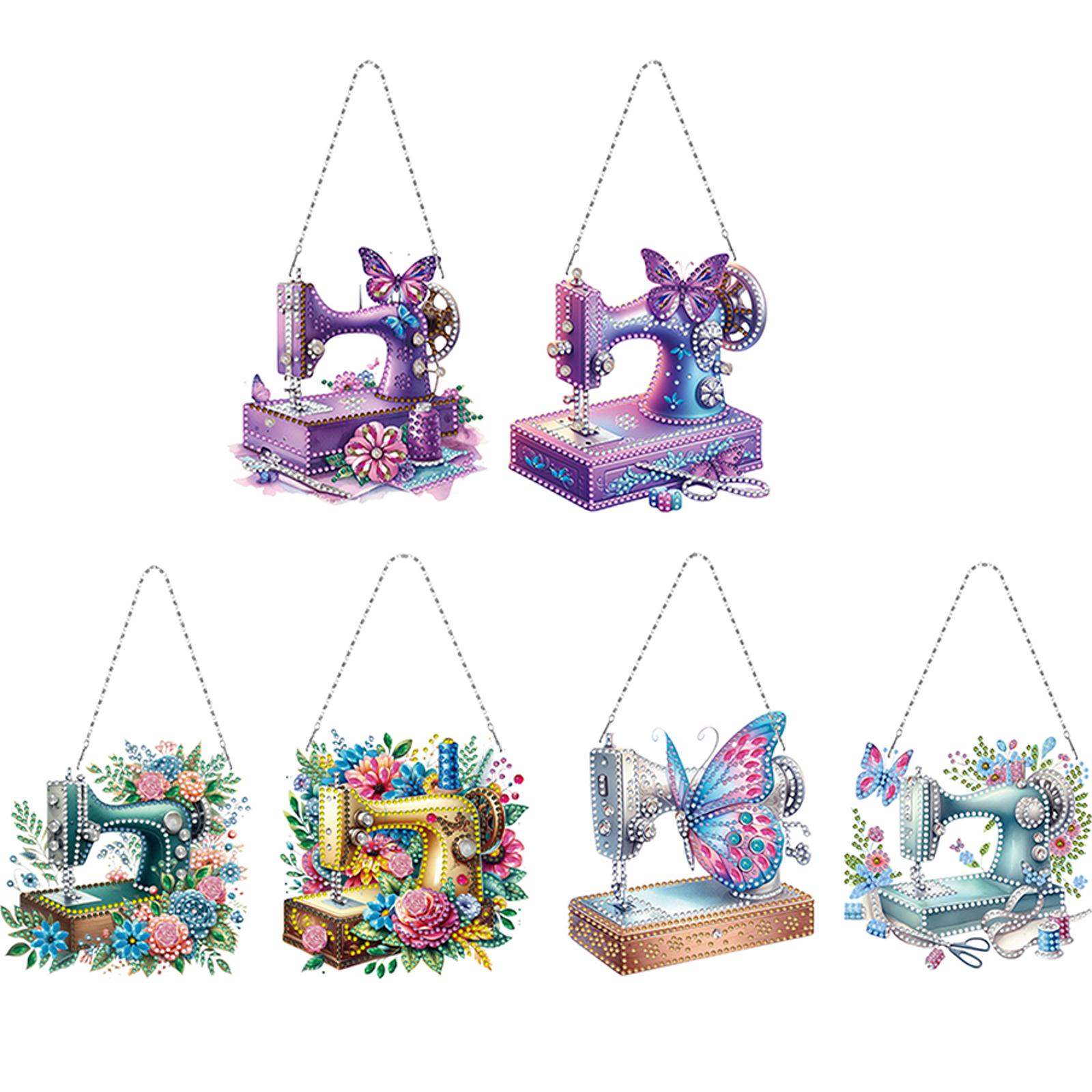 Resin Art Machine - 2 Stück Nähmaschinen-Thema 2D/Flache DIY Hängende