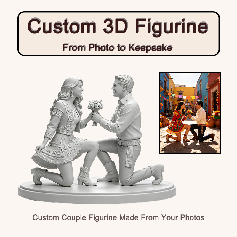 Resin Art For Wedding Gift - Maßgefertigte 3D-gedruckte Paarfigur nach Foto, personalisierte