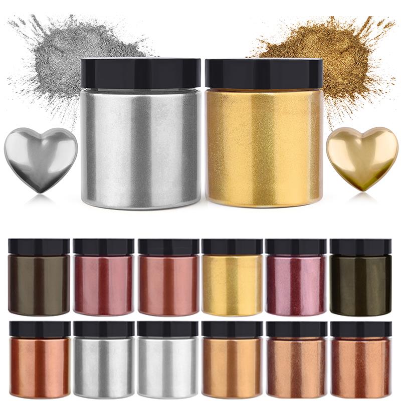 Resin Art Epoxy - 50g Schimmer Metallic Gold Silber Farbe