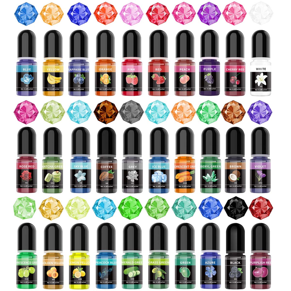 Resin Art Epoxy - 5 ml/Flasche Epoxidharz Pigment Flüssigkeit Farbstoff