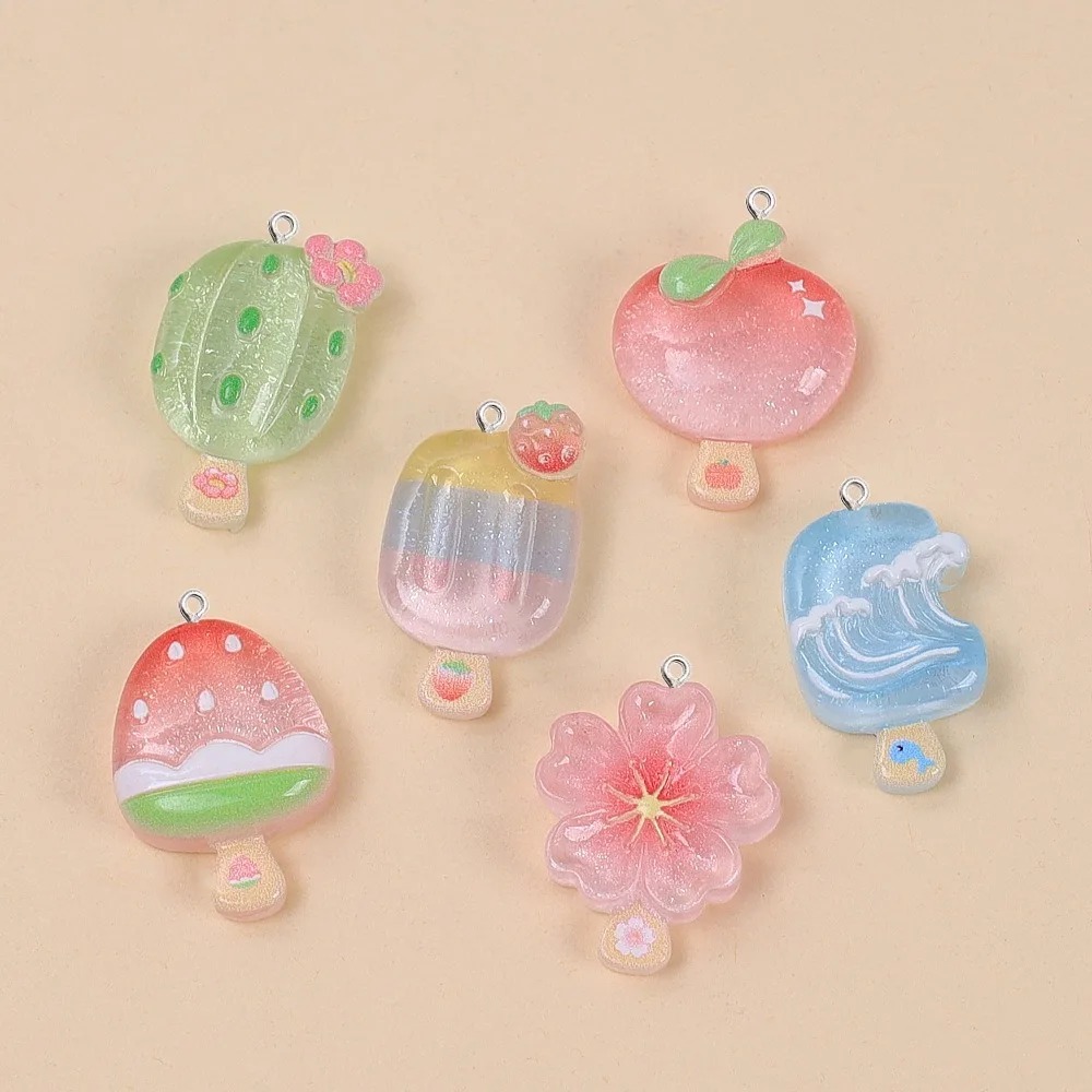 Resin Art Glitter - 10 Stück Kawaii Sommer-Eis am Stiel