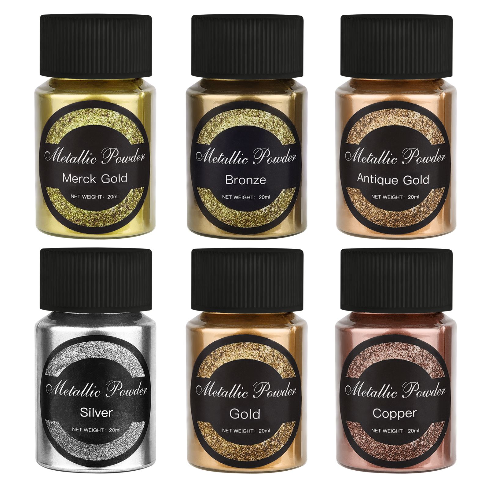 Pearl Powder Resin - 20ml/Flasche Metallic Glitter Pulver Gold Silber