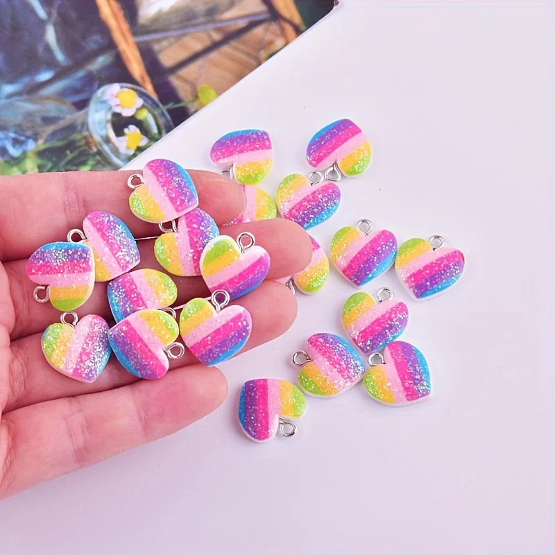 10 Stück bunte Herz-Harz-Anhän – Resin Art Handmade Bewertung und Preis