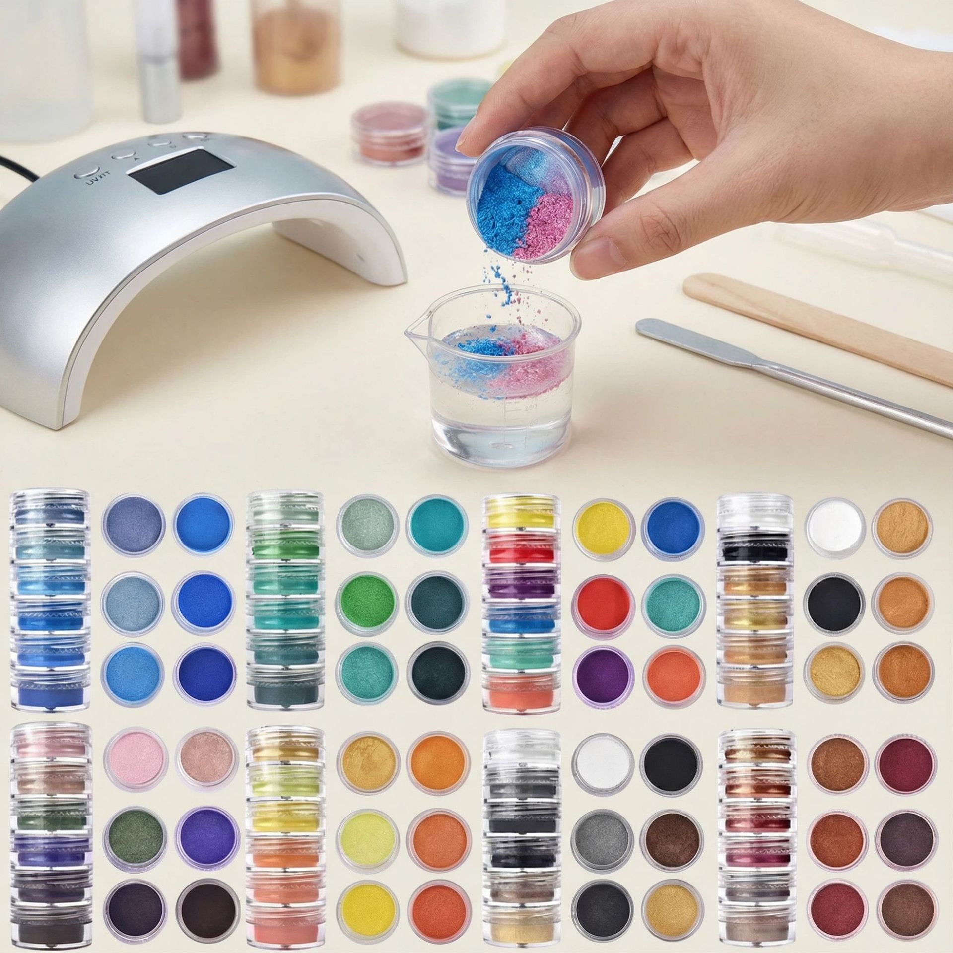 24/60 Farben Perlglanz-Glimmer – Pearl Powder Resin Bewertung und Preis