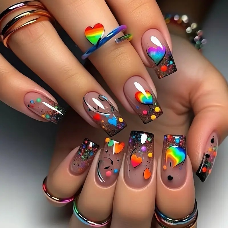 24 Stück Nude Press-on-Nägel,  – Resin Art Glitter Bewertung und Preis