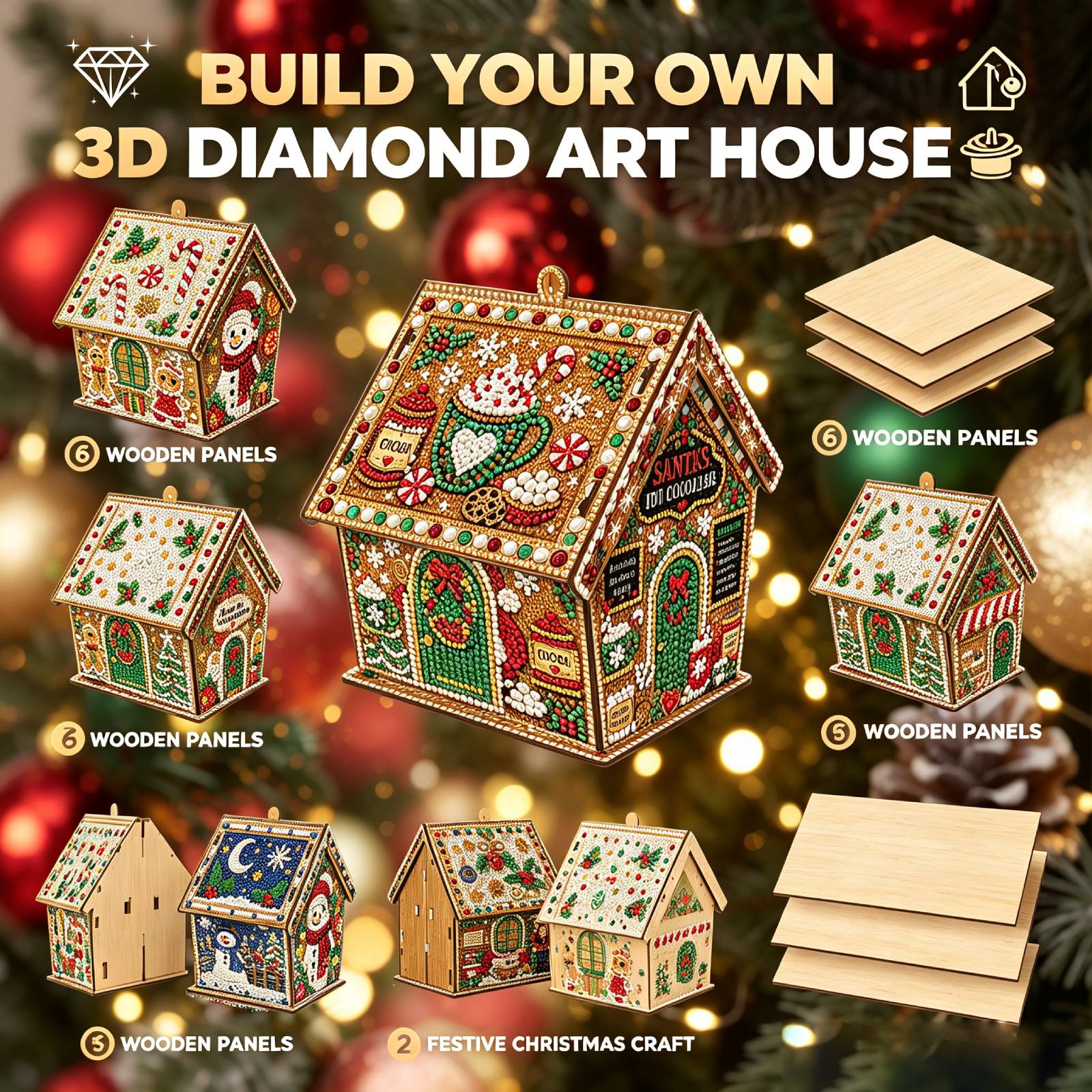 DIY Holz-Weihnachtshaus Diaman – Resin Art Kits Bewertung und Preis
