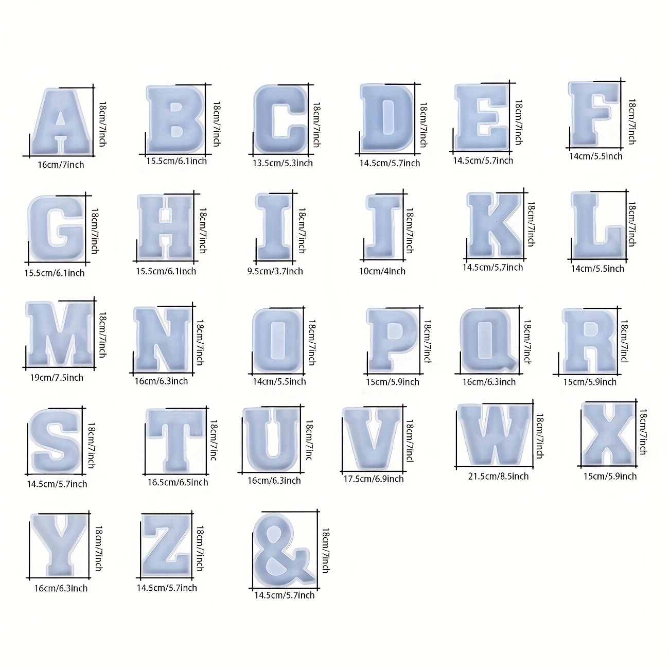 7-Zoll-Großbuchstaben-Harzform – Resin Art Epoxy Bewertung und Preis